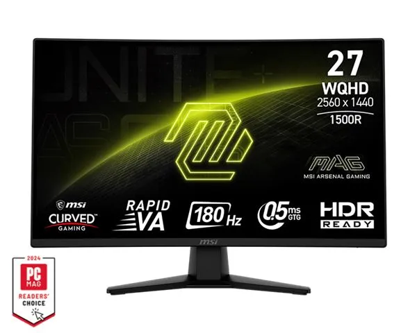 Monitor 27 MSI MAG 274CQF VA WQHD 180Hz DP/2XHDMI Zakrivljen Slika 1