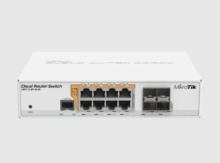 MikroTik CRS112-8P-4S-IN Switch, 8x Giga PoE, 4x SFP Slika 1