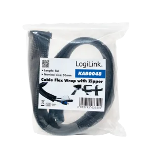 LogiLink fleksibilna zaštita za kablove sa rajfešlusom 1m x 50mm crna Slika 4