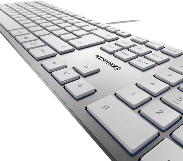 Cherry KC-6000 Slim tastatura, YU, bela/srebrna Slika 4
