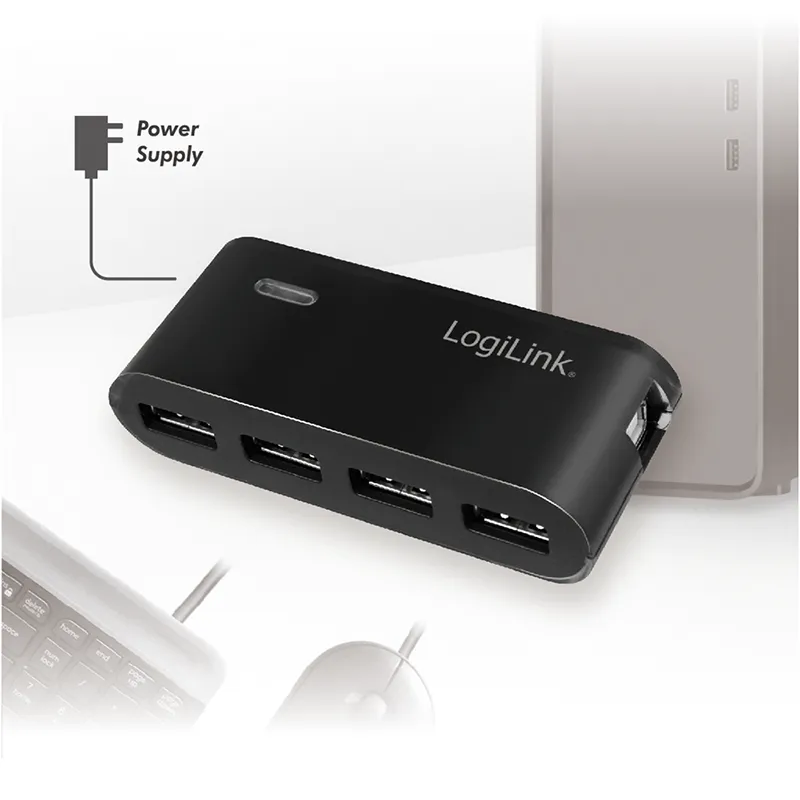 LogiLink USB 2.0 HUB, 4-Port, crni sa napajanjem Slika 4