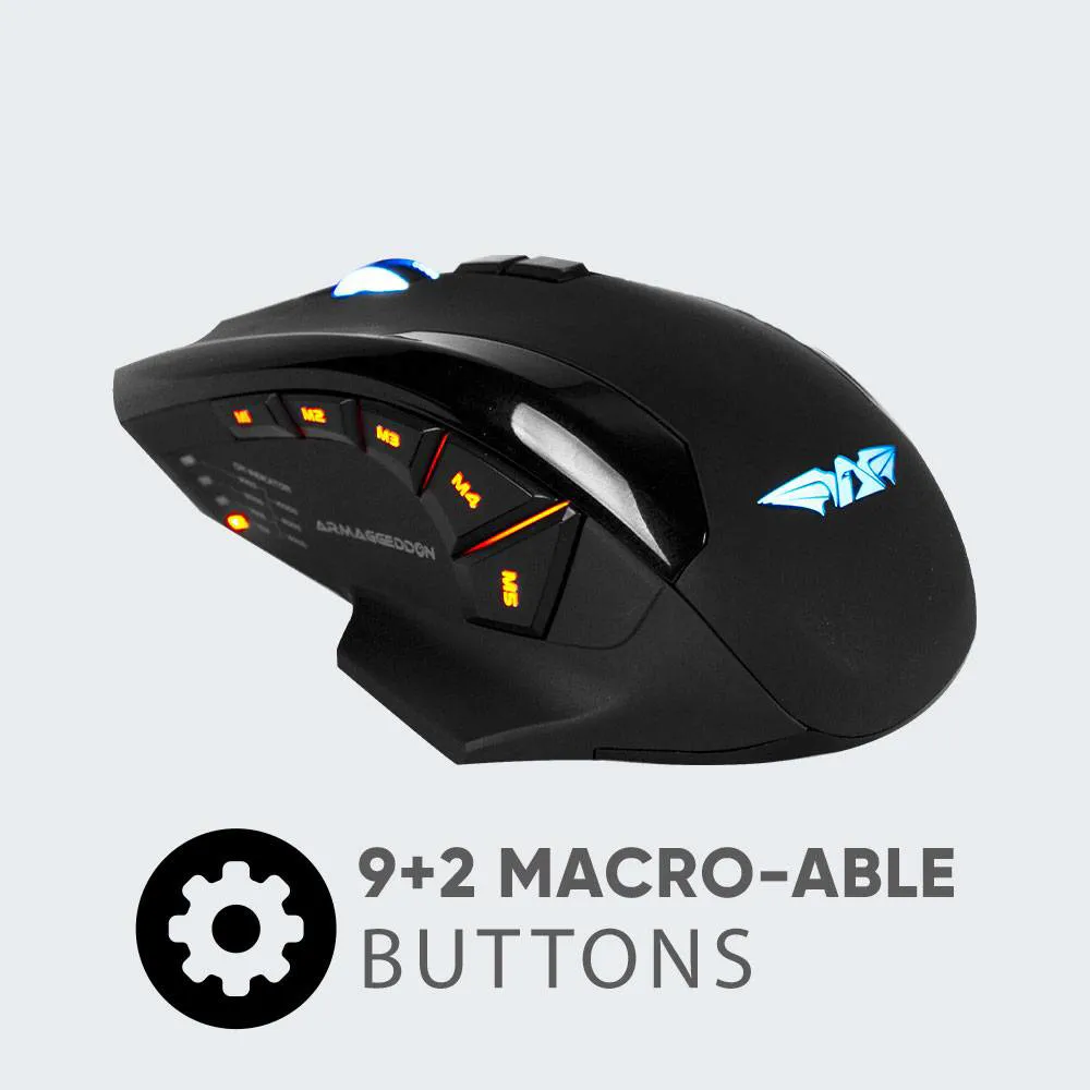 ARMAGGEDDON Starship III RGB NRO-5 Laser USB Gaming Mouse Slika 4