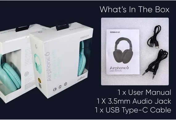 Sonicgear Airphone 6 BT slušalice, Crne Slika 6