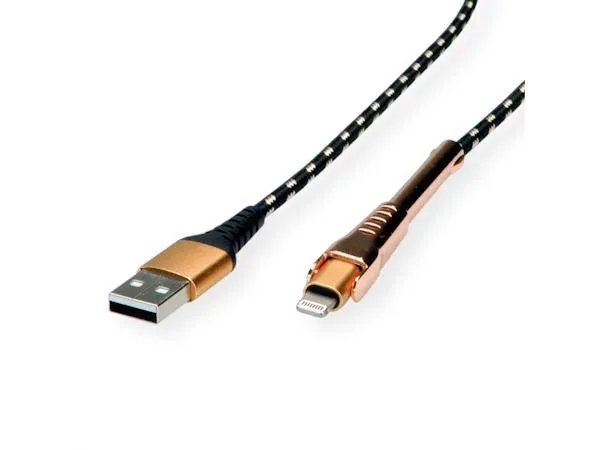 Secomp Roline GOLD Lightning to USB Cable for iPhone, iPod, iPad, with Smartphone support function, 1 m Slika 1