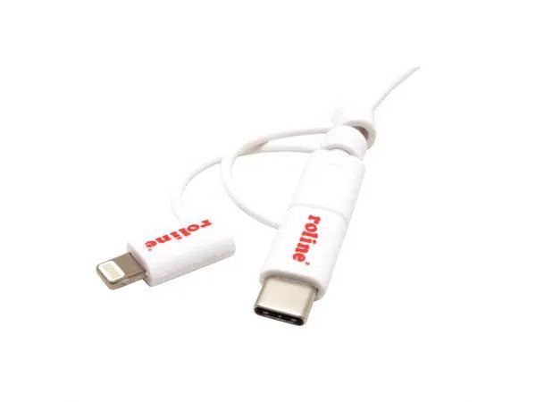 Secomp Roline USB 2.0 Charge & Sync A micro B + 8 pin + Type C m/m 1.0m Slika 3