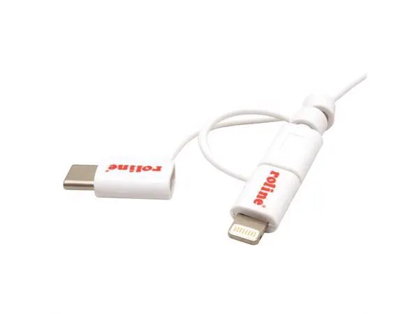 Secomp Roline USB 2.0 Charge & Sync A micro B + 8 pin + Type C m/m 1.0m Slika 4