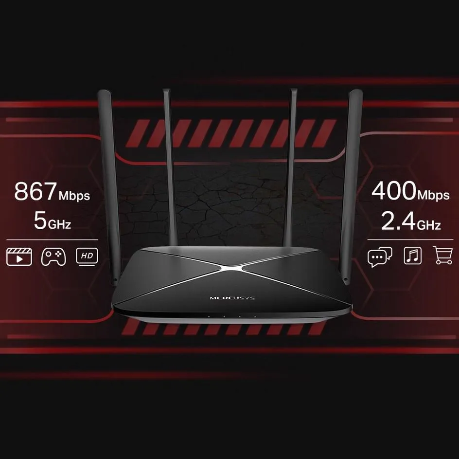 Mercusys AC12G V2.2, 4 x 5dbi,WiFi5 Gigabit, AC1300 Dual Band Wireless Router Slika 4