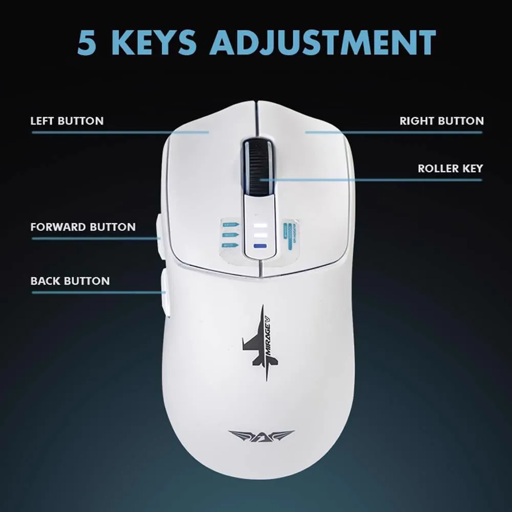 ARMAGGEDDON Mirage V Wireless/BT Gaming Mouse White Slika 2