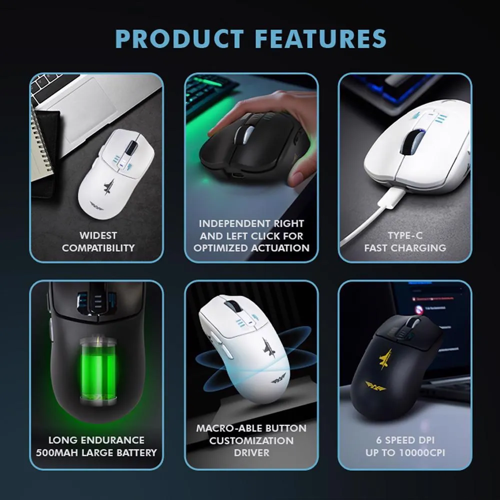 ARMAGGEDDON Mirage V Wireless/BT Gaming Mouse Black Slika 2