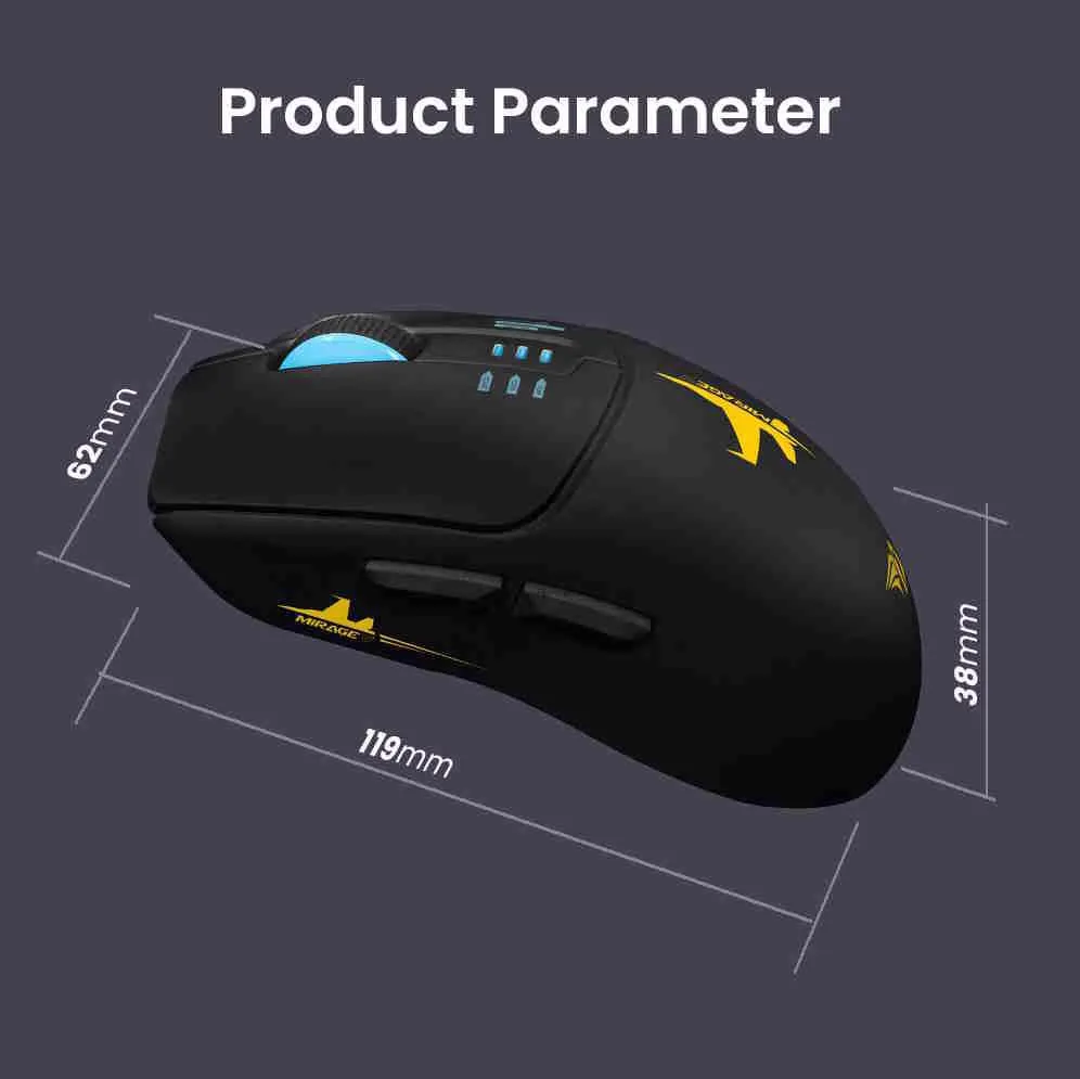 ARMAGGEDDON Mirage V Wireless/BT Gaming Mouse Black Slika 4