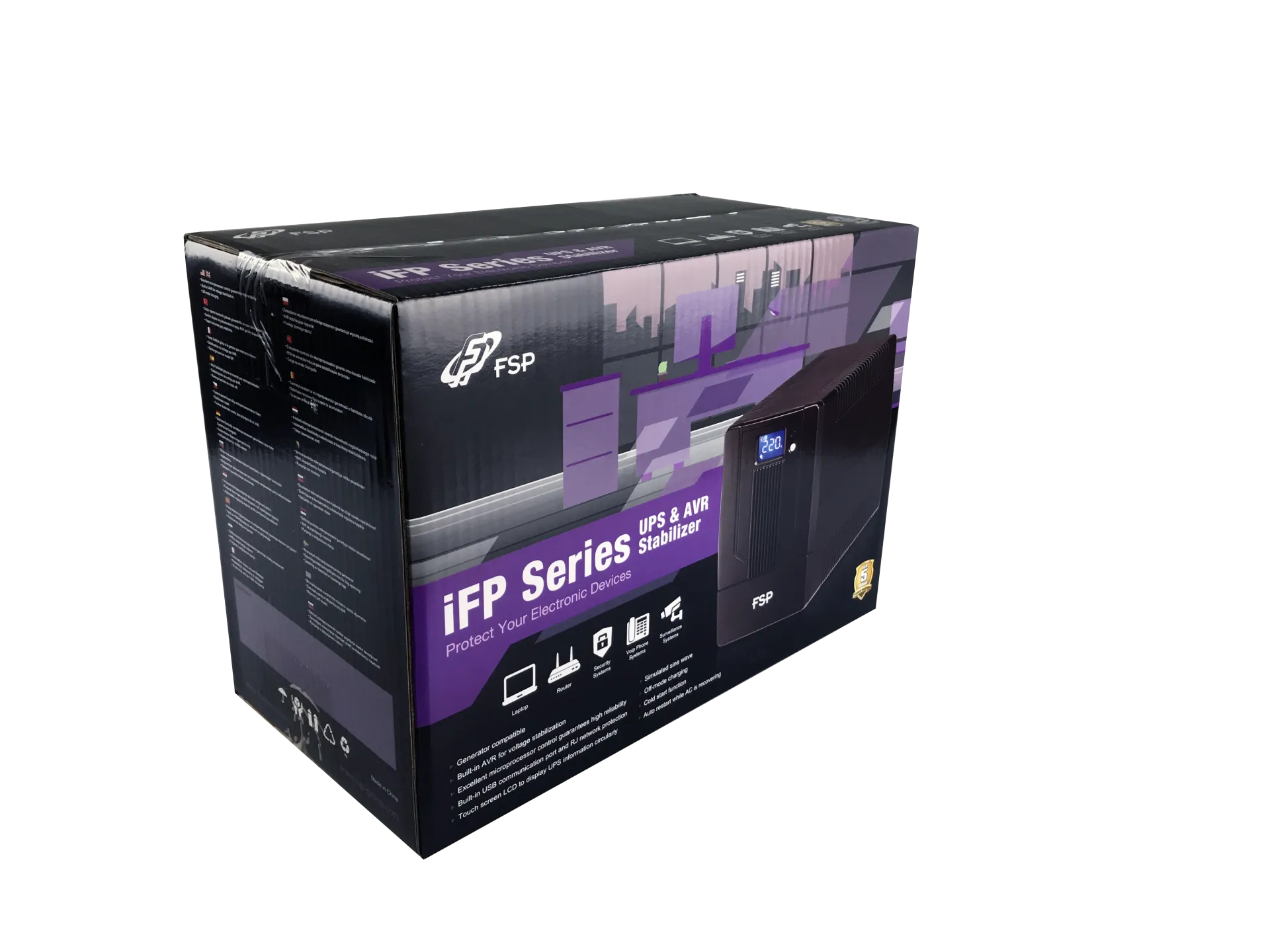 FSP UPS line interactive iFP 2000VA,1200W, šuko x2+IEC x2, 12V/9Ahx2, LCD, PPF12A1607 Slika 5
