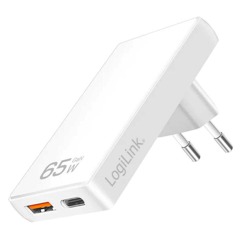 Punjač slim PD 65W, USB AF, USB CF type C, Logilink Slika 1