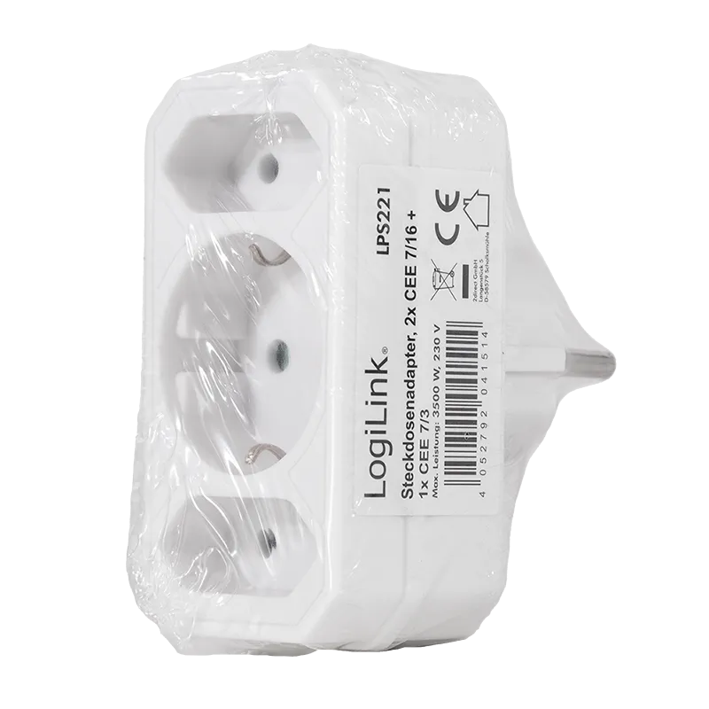 Logilink šuko adapter - lopov  2x CEE 7/16 + 1x CEE 7/3 Slika 2