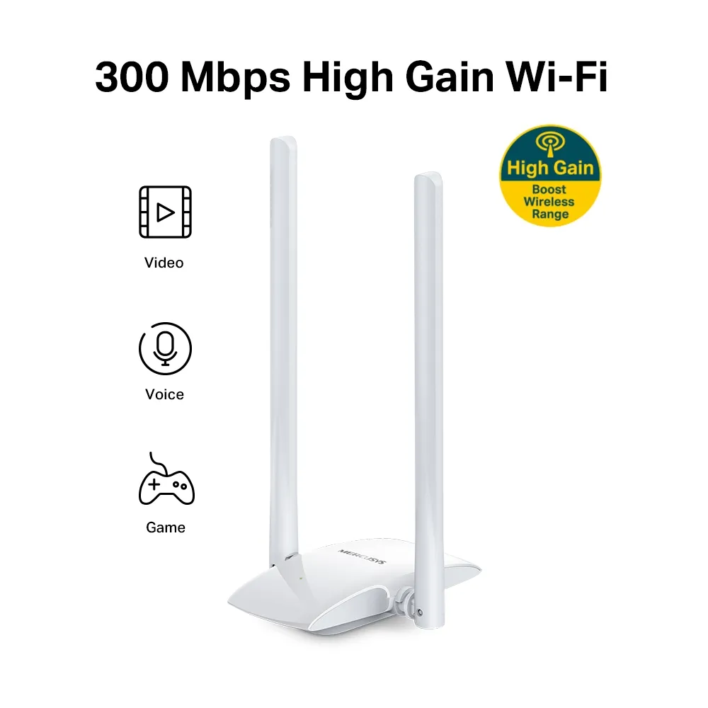 Mercusys MW300UH V2.0, 300Mbps High Gain Wireless USB Adapter, 2 x 5dbi antena Slika 2