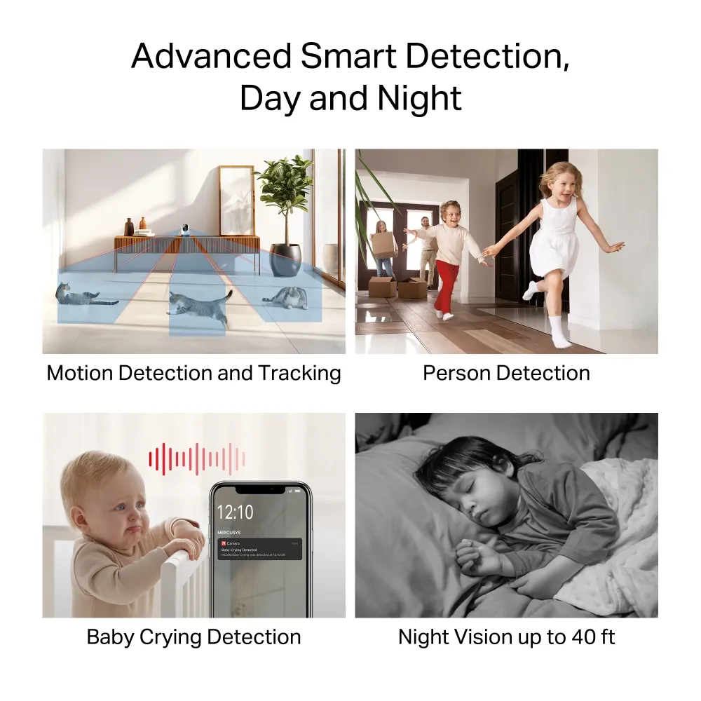 Mercusys MC200 V1.0 Pan/Tilt Home Security Wi-Fi 1080p Camera Slika 5