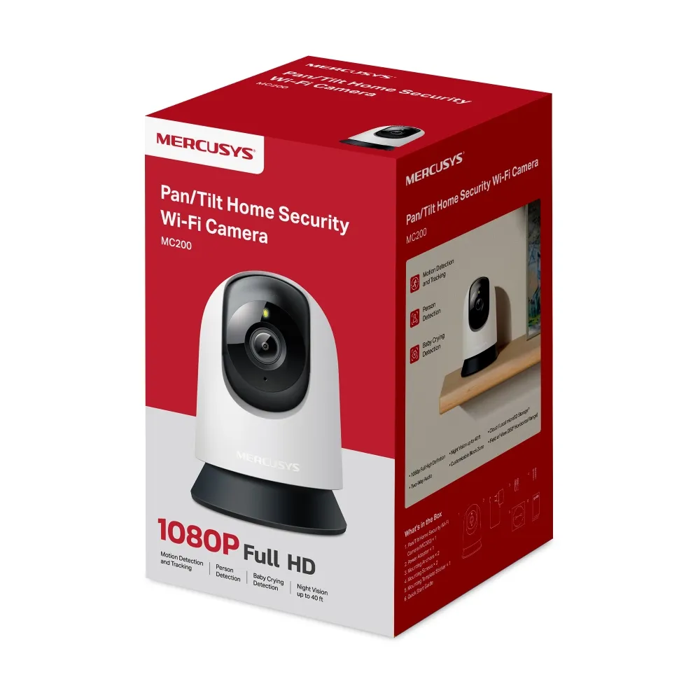 Mercusys MC200 V1.0 Pan/Tilt Home Security Wi-Fi 1080p Camera Slika 7