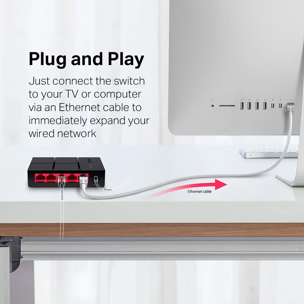 Mercusys MS105G V2.3, 5-Port 10/100/1000 Mbps Desktop Switch Slika 5