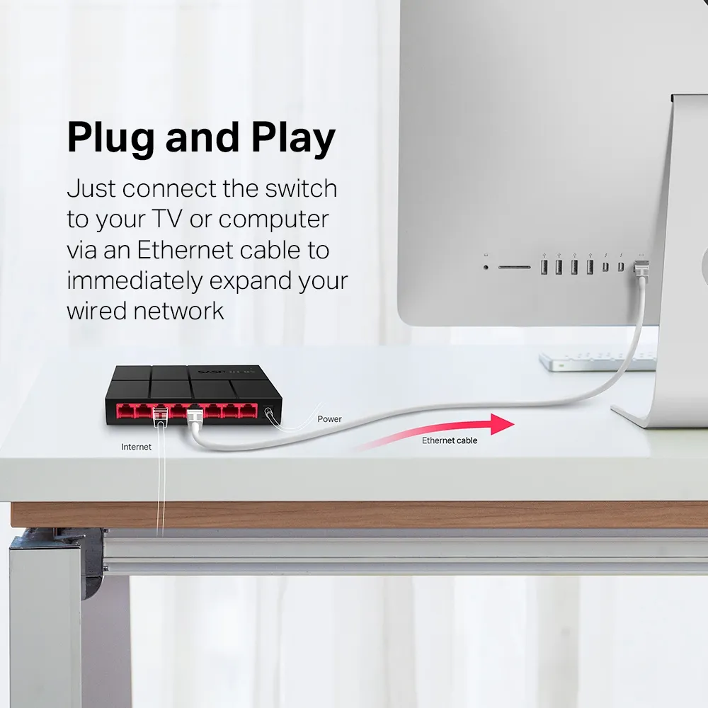 Mercusys MS108G V2.3, 8-port 10/100/1000Mbps Desktop Switch Slika 4