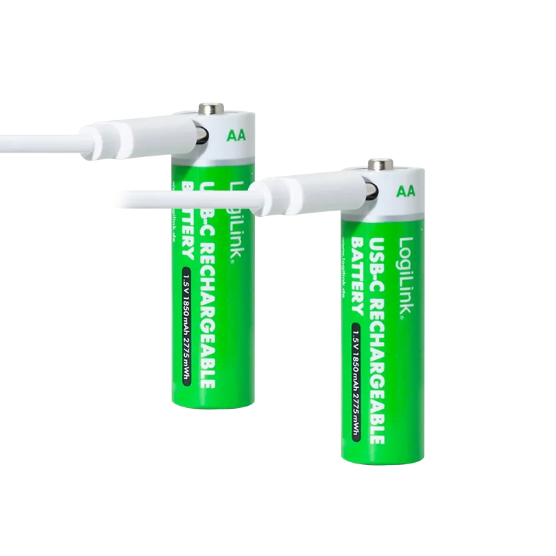 Logilink punjive baterije AA 1.5V 1850 mAh / 2775 mWh, type c, 2 kom Slika 1
