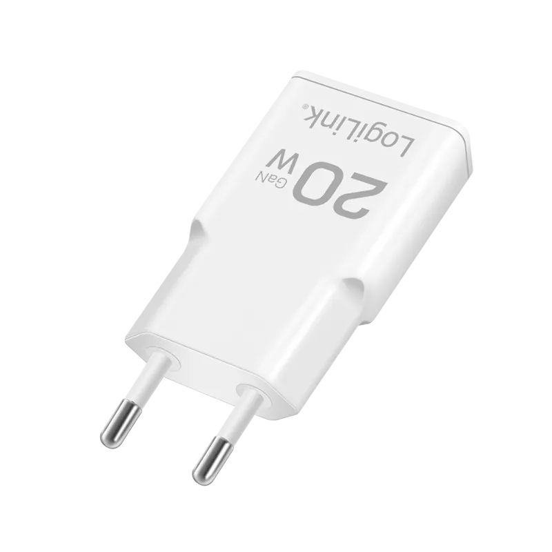 Logilink punjač 2 porta, 1 x USB type c, 1 x USB A, 20W, GaN, slim, bela Slika 2