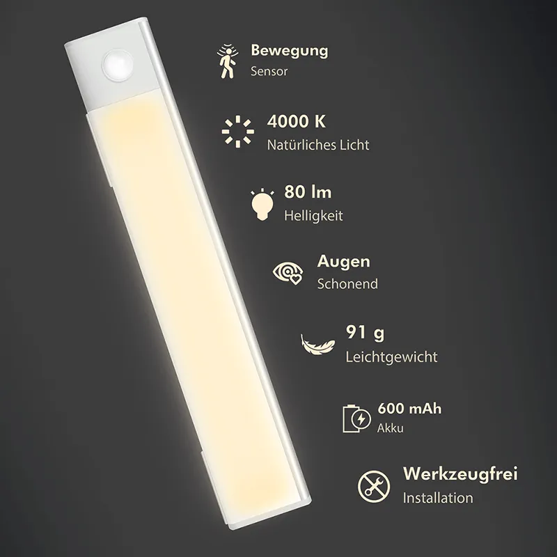 Loghilink LED svetiljka sa senzorom pokreta,  ugradno, ultra tanko, 20cm, bela Slika 4