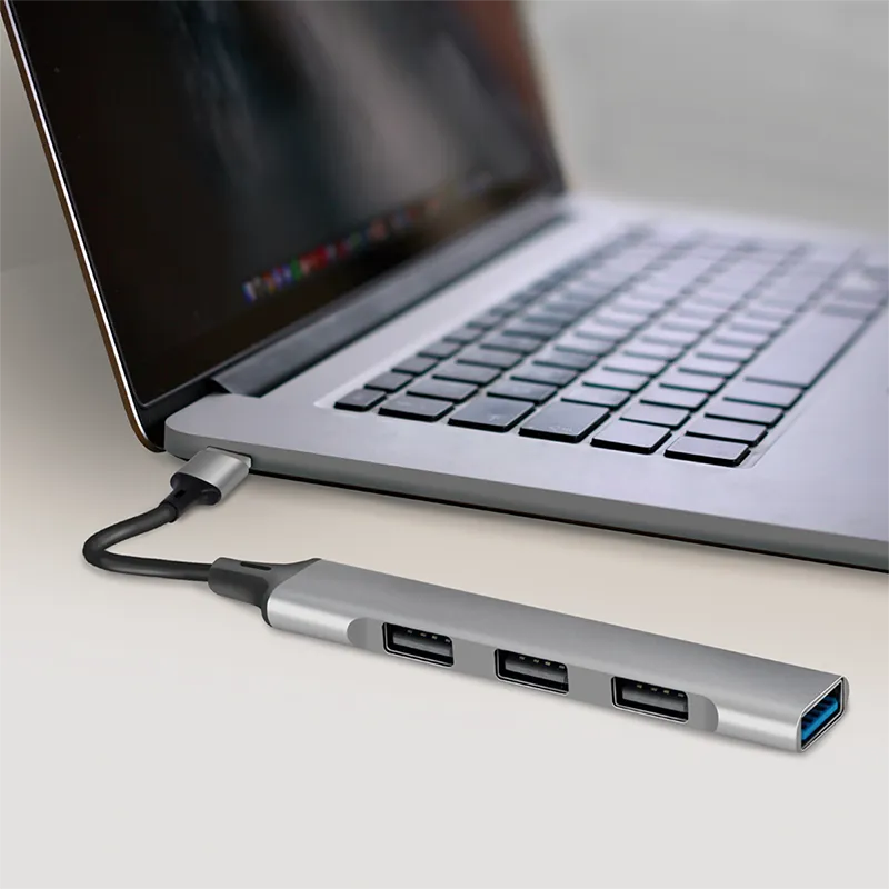 Logilink HUB 3.0, 4 x USB-A, ultra slim, aluminimum, siva Slika 5