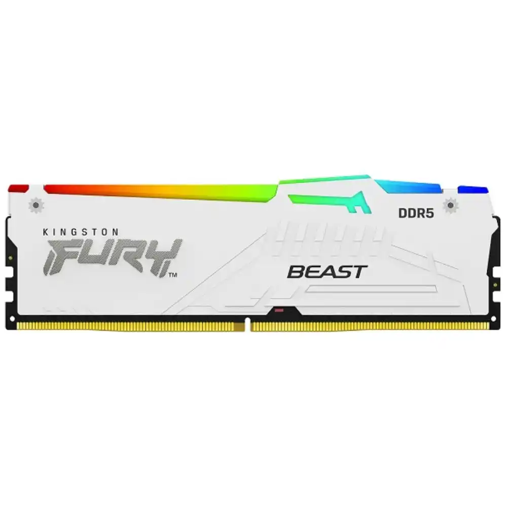 Memorija DDR5 64GB(2x32GB) 6000MHz Kingston Fury Beast KF560C36BWEAK2-64 White EXPO Slika 1