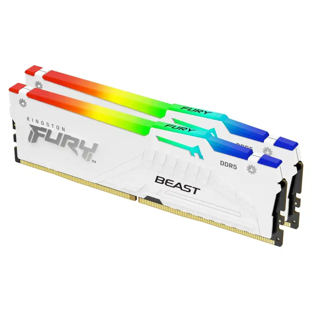 Memorija DDR5 64GB(2x32GB) 6000MHz Kingston Fury Beast KF560C36BWEAK2-64 White EXPO Slika 2