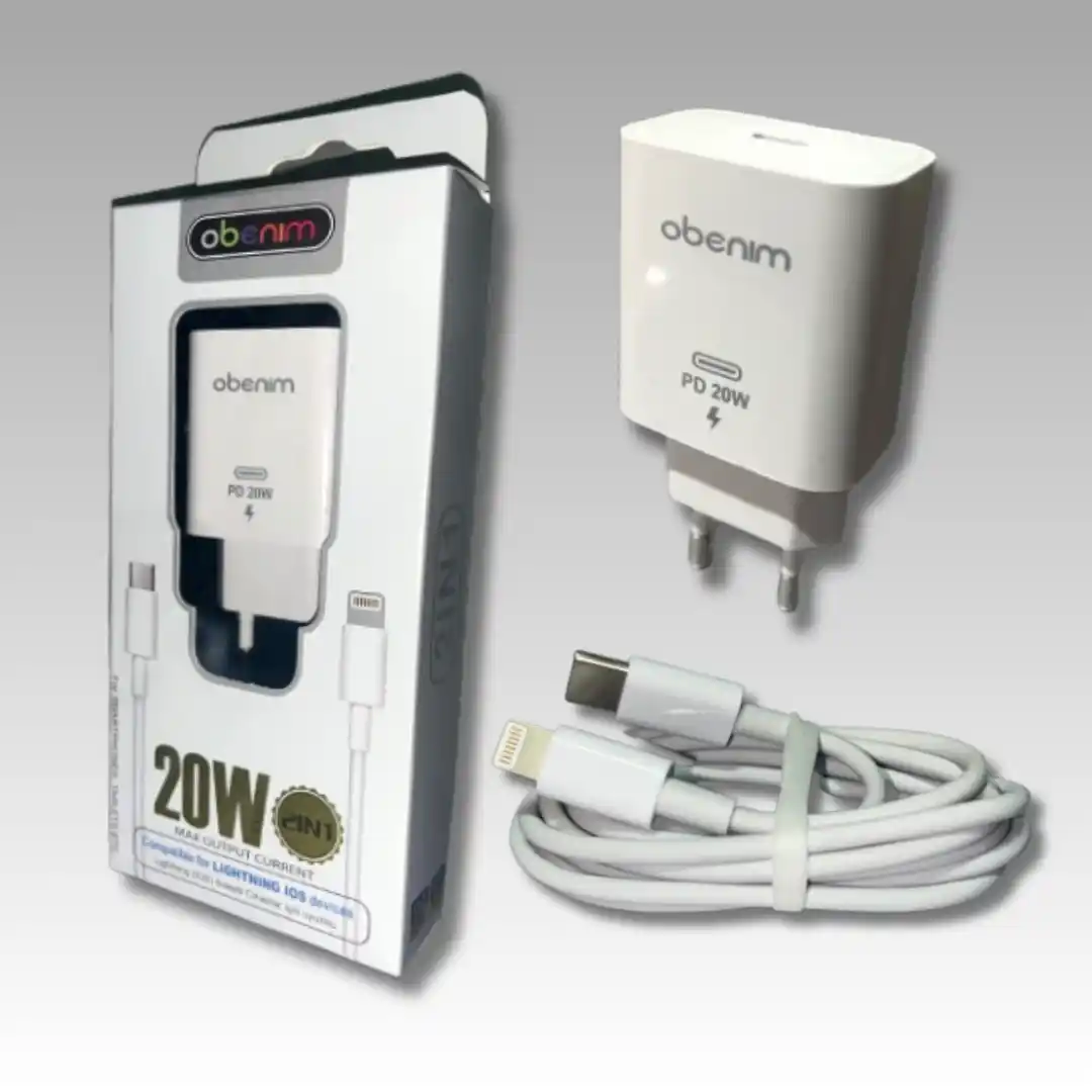 Kućni punjač fast Obenim OBA-10DP 20W sa Lightning kablom Slika 1