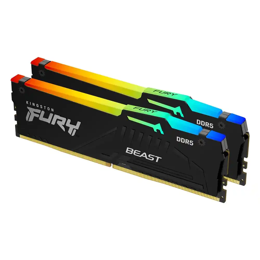 Memorija DDR5 32GB (2x16GB) 5600MHz Kingston Fury Beast RGB KF556C36BBEAK2-32 Slika 1