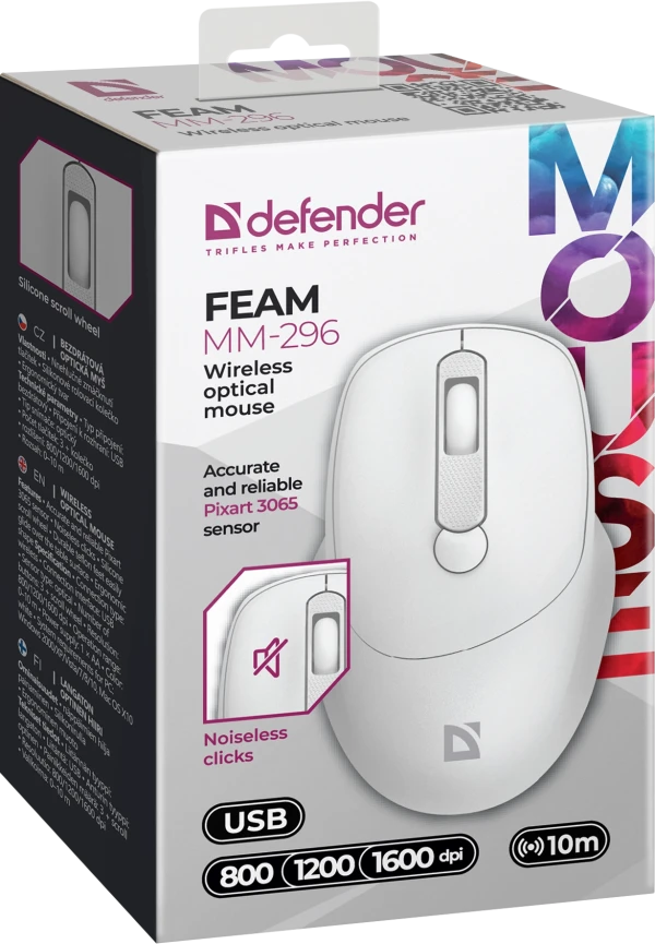 Bežični miš Defender Feam MM-296 beli Slika 2