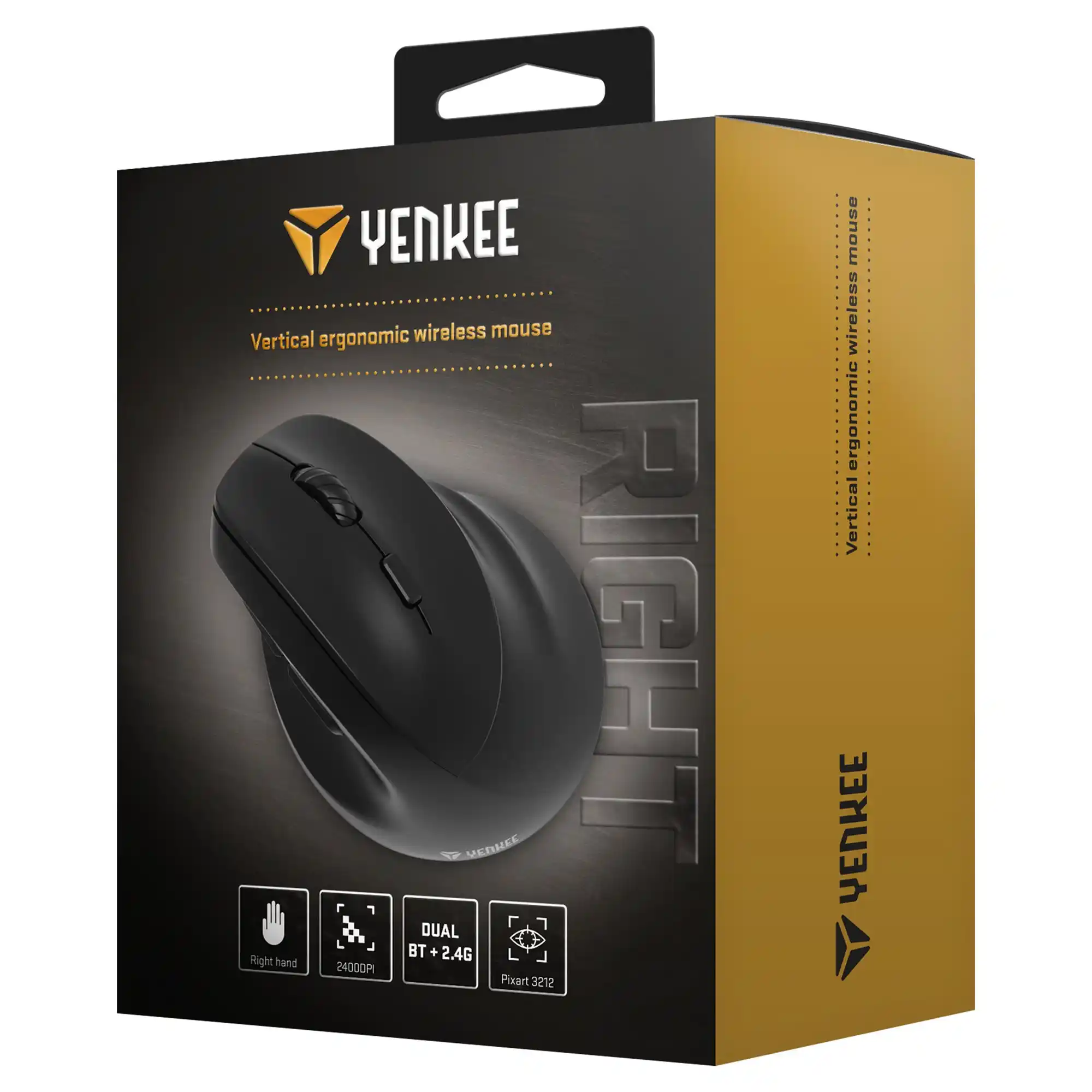 Bežični miš vertikalni ergonomski Yenkee YMS 5060R 2400dpi/ Dual mode 2.4/BT Crni Slika 4