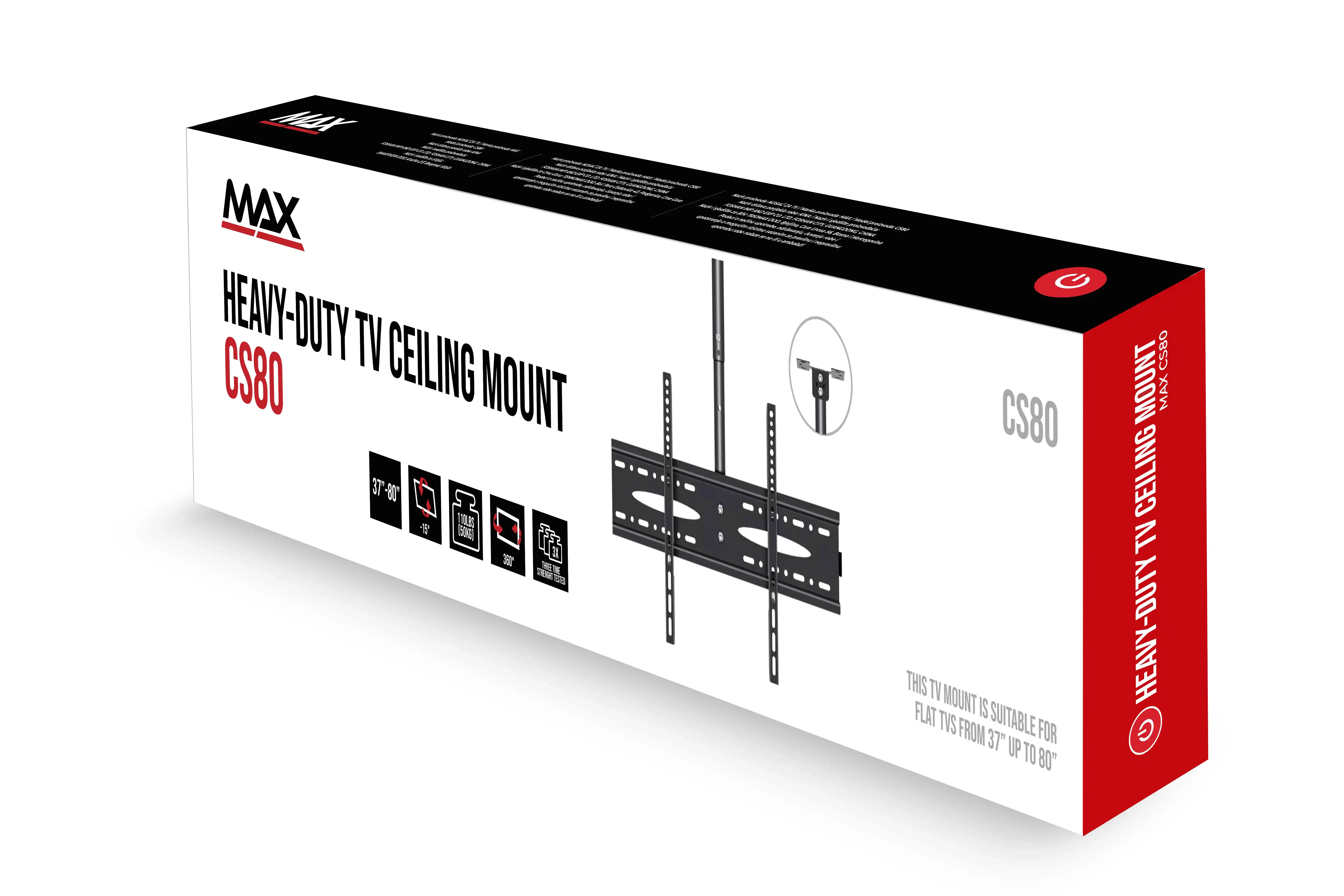 Nosač za TV plafonski MAX CS80 37-80/tilt/50kg Slika 2