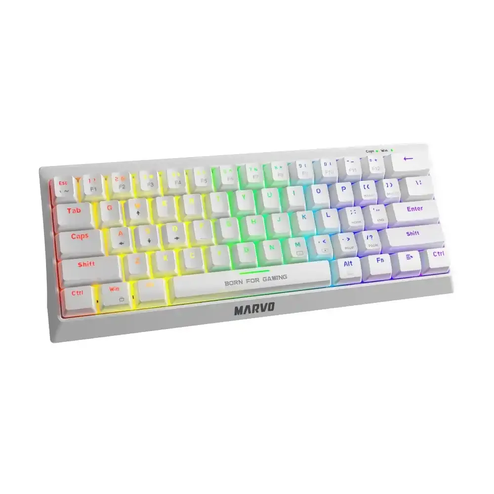 Tastatura Marvo Hecate 61R KG962 mehanička, crveni svičevi, pozadinsko osvetljenje bela Slika 4