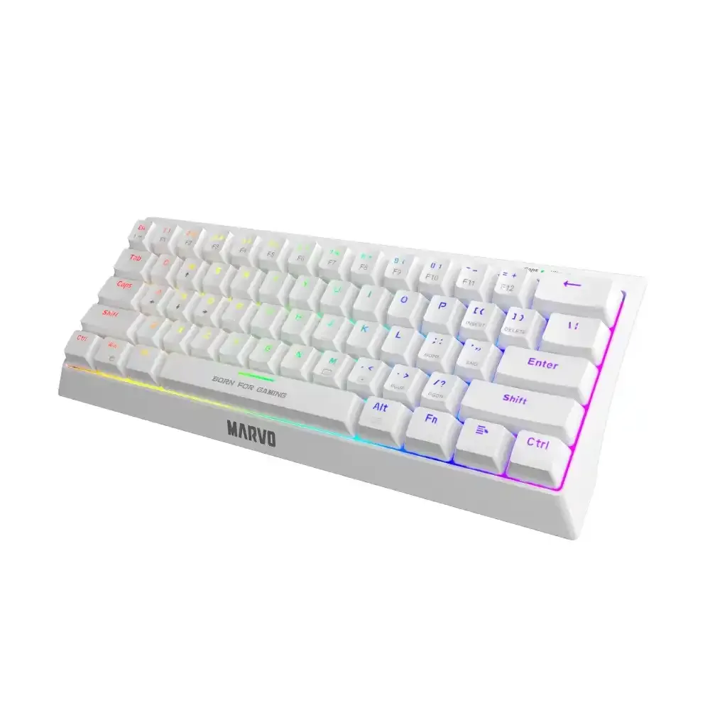 Tastatura Marvo Hecate 61R KG962 mehanička, crveni svičevi, pozadinsko osvetljenje bela Slika 2