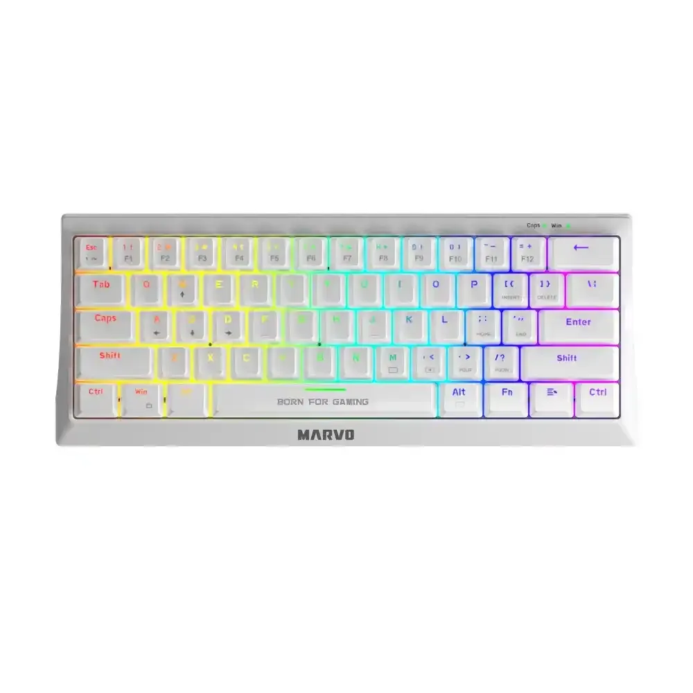 Tastatura Marvo Hecate 61R KG962 mehanička, crveni svičevi, pozadinsko osvetljenje bela Slika 1