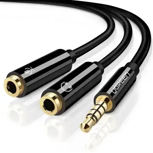 Audio kabl 3,5mm 1xM/2xŽ Ugreen 0,2m AV141 Slika 1