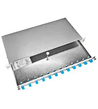 FO Splicebox 19 inča sa 4 LC singlemode duplex adapter Schrack HSELS08SLG RAL7035, PREMIUM Slika 3