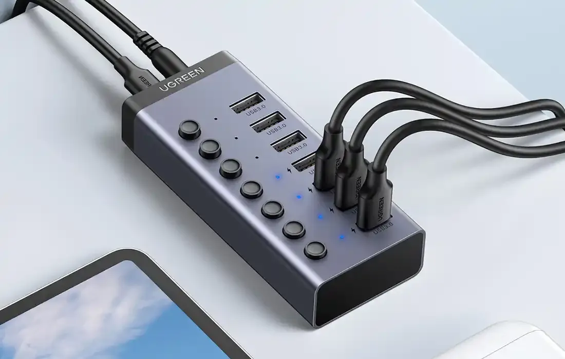 USB Hub 7 port Ugreen CM481 3.0 Tip C DC 12V napajanje Slika 3