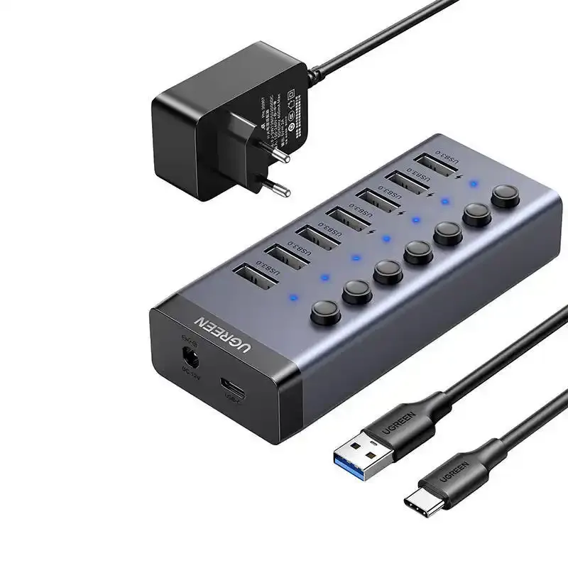 USB Hub 7 port Ugreen CM481 3.0 Tip C DC 12V napajanje Slika 1