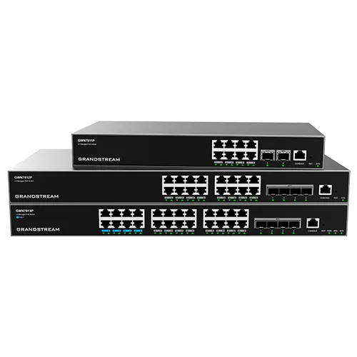 10/100/1000 16 PoE port Svič Grandstream GWN7812P L3 PoE upravljivi/1U/16xGE PoE+ (240W)+4x10G SFP+ Slika 1