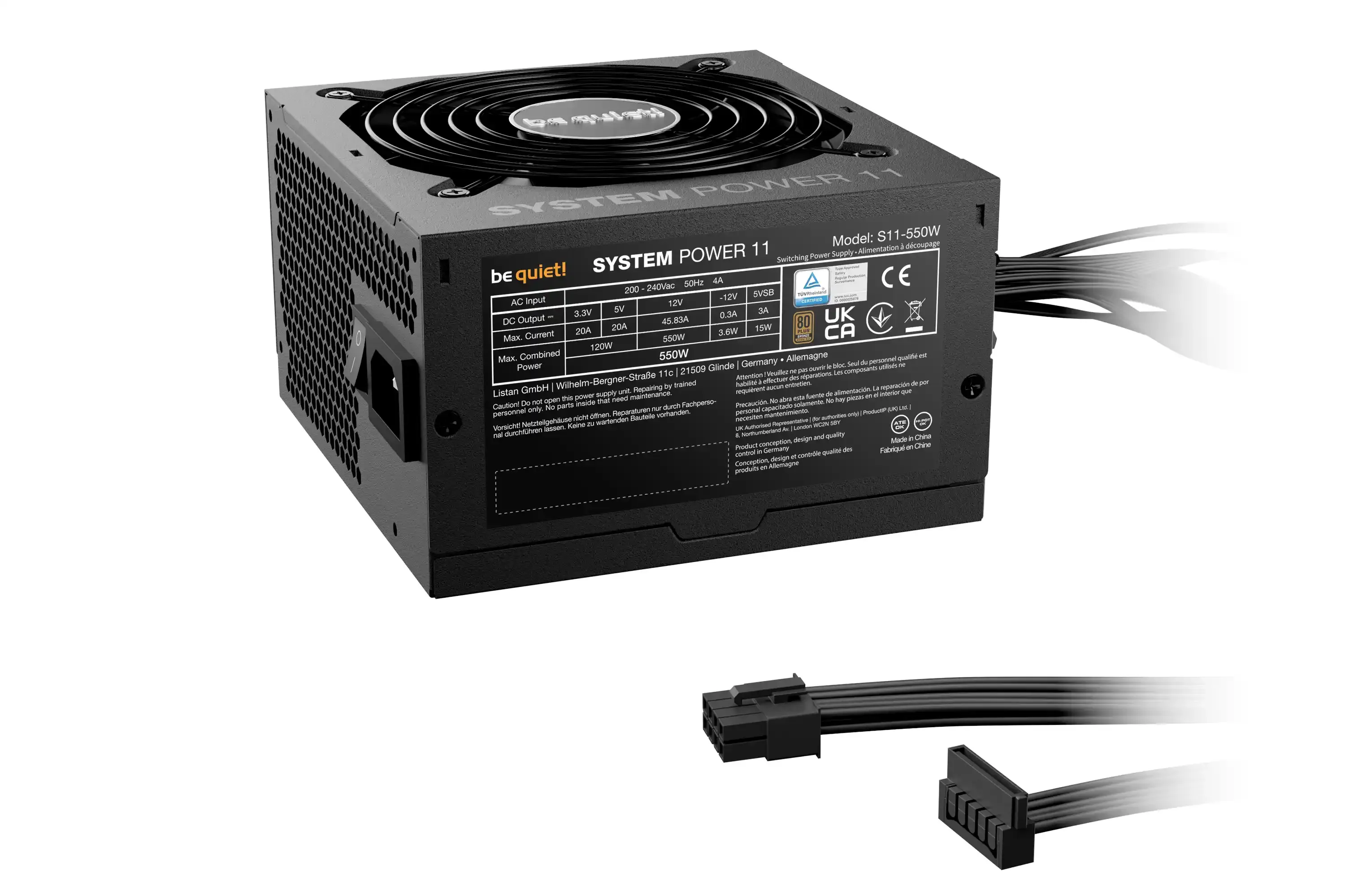 Napajanje Be Quiet System Power 11 550W Bronze BP010EU ATX3.1 Slika 3