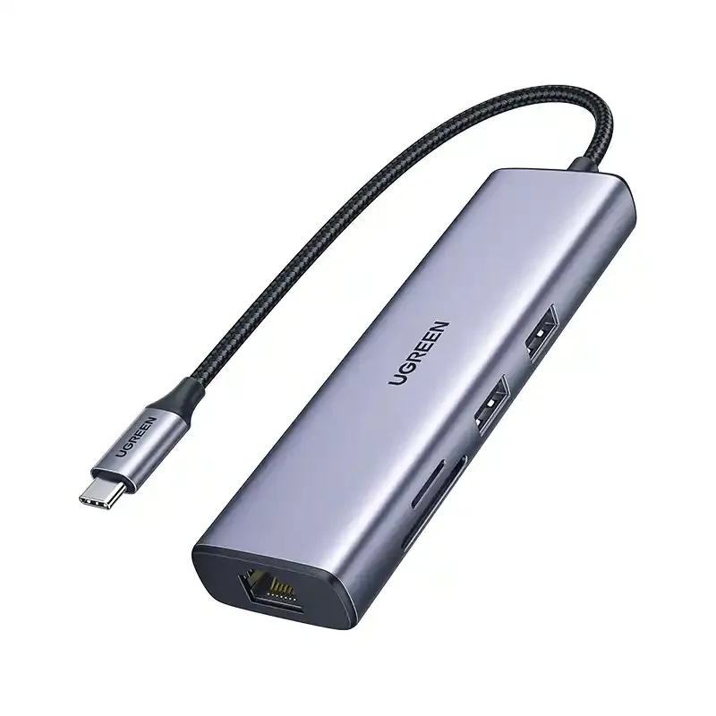 Adapter konverter Tip C 7/1 USB 3.0x2/Ethernet RJ45 /HDMI 4K 30HZ/PD 100W/SD/TF Slika 2