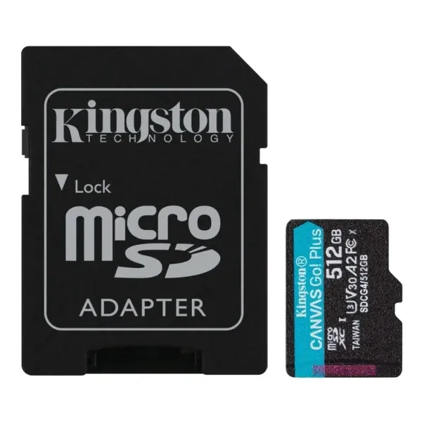 Micro SD Card 512GB Kingston+SD adapter SDCG4/512GB -  200/160 MB/s Slika 1
