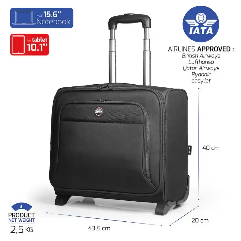 Torba za Laptop 15.6 Port Designs Hanoi II Trolley CL/crna Slika 3