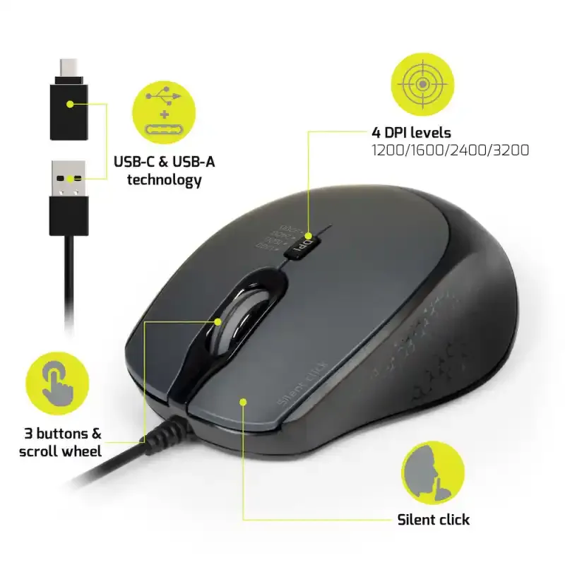 Miš Port Designs Office Pro Silent crni Slika 3