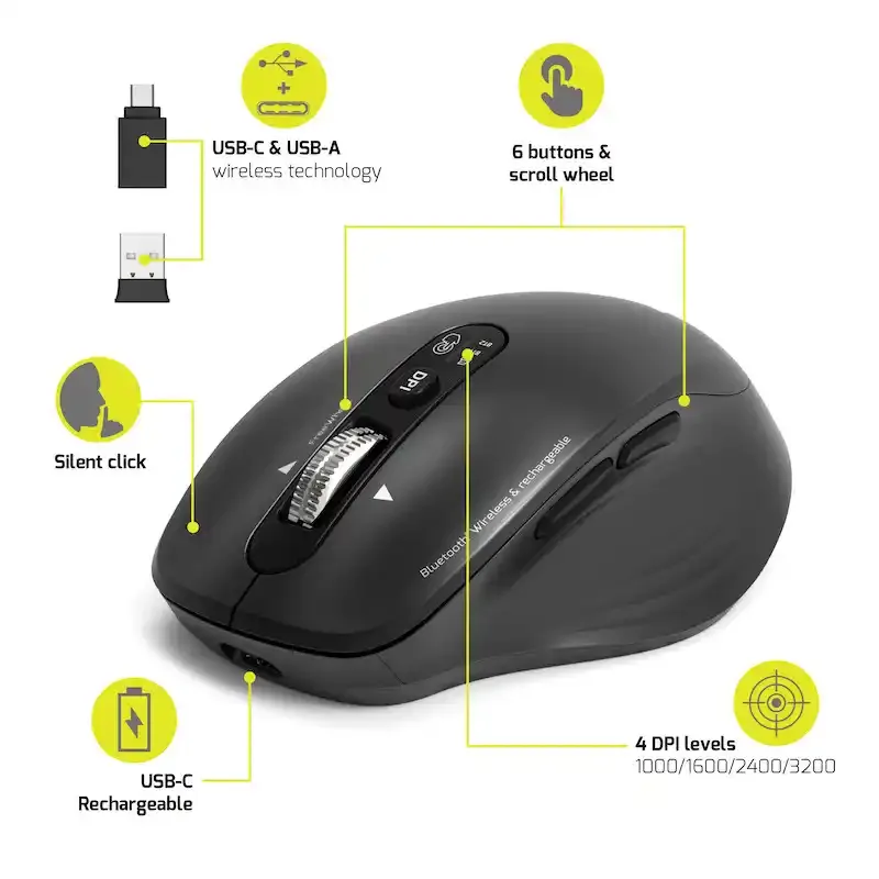 Bežični miš Port Designs Business 2.4 GHz Bluetooth punjivi Slika 3