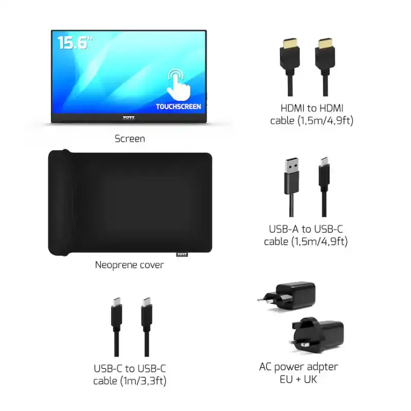 Portable monitor 15.6 Port Designs 902101T Touchscreen 1920x1080/IPS/HDMI/USB-A/USB-C/3.5mm/HDR Slika 3