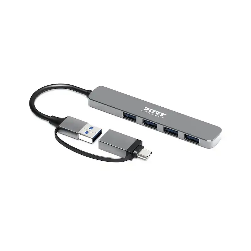 HUB Port Designs USB-C / USB-A vers 4 ports USB-A 3.0 5Gbps Slim Slika 2