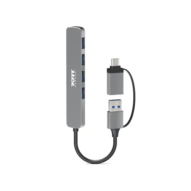 HUB Port Designs USB-C / USB-A vers 4 ports USB-A 3.0 5Gbps Slim Slika 1